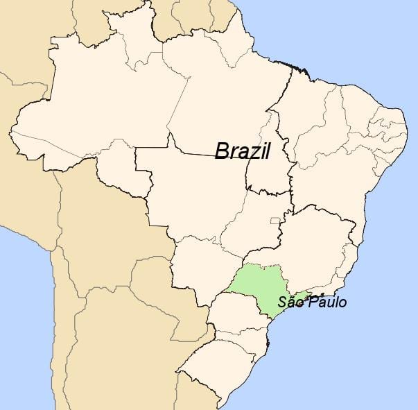 Kaart São Paulo, Brasiilia