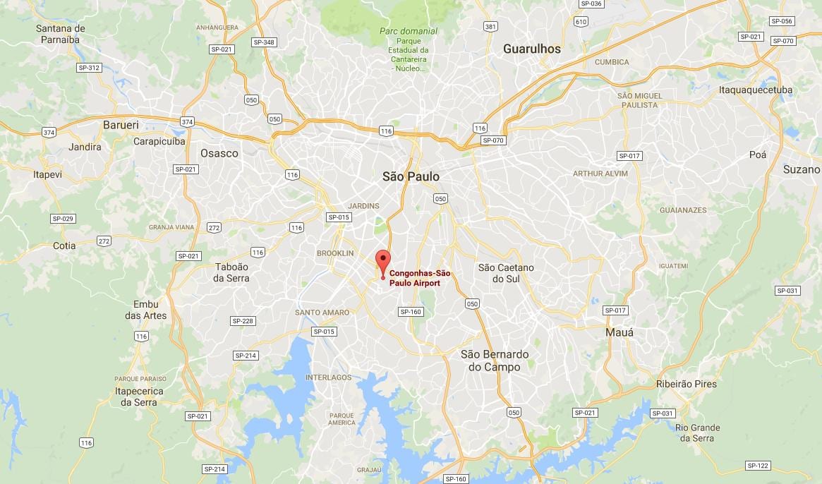 Kaart São Paulo Congonhas lennujaam