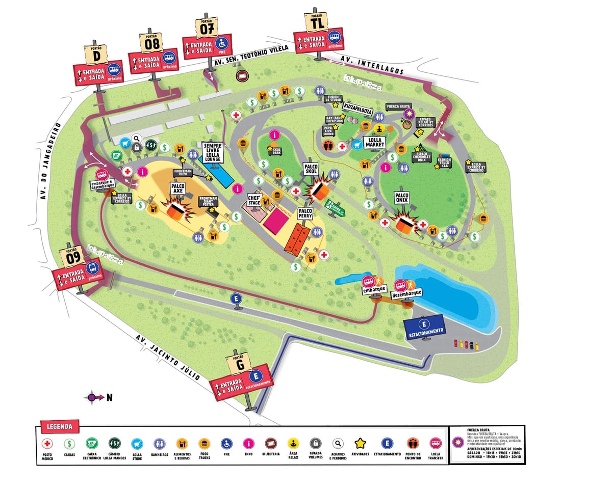 Kaart São Paulo lollapalooza