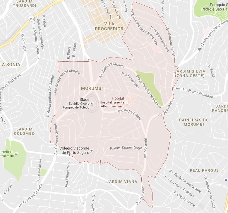 Kaart São Paulo Morumbi