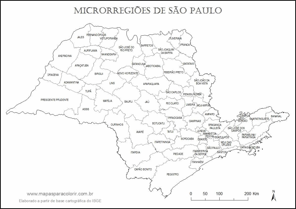 Kaart São Paulo neitsi - micro-piirkonnad,