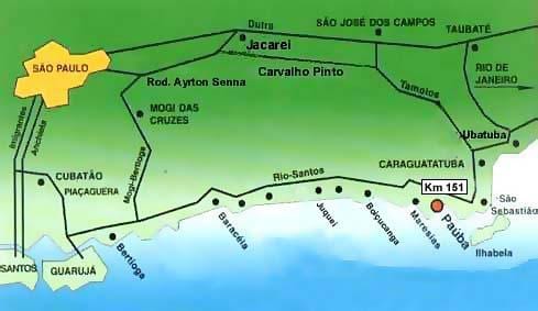 Kaart São Paulo rannad