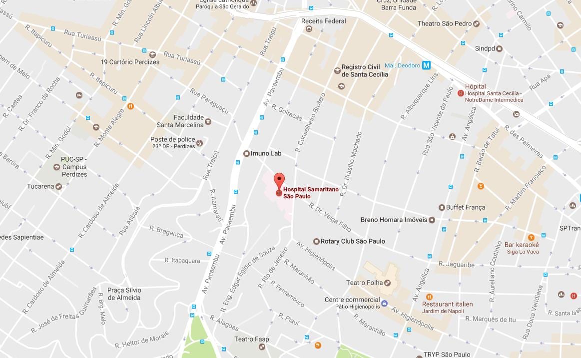 Kaart Samaritano São Paulo haigla