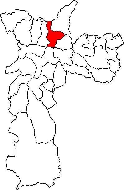 Kaart Santana alam-prefektuuri São Paulo