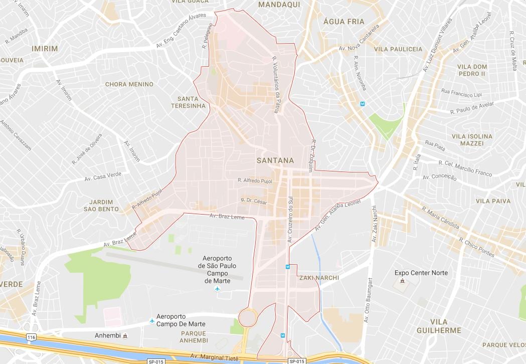 Kaart Santana São Paulo