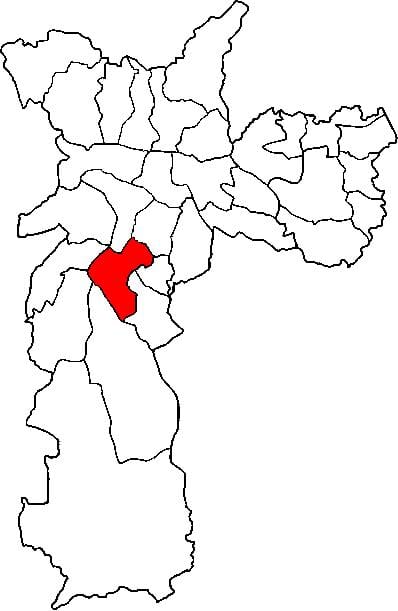 Kaart Santo Amaro alam-prefektuuri São Paulo