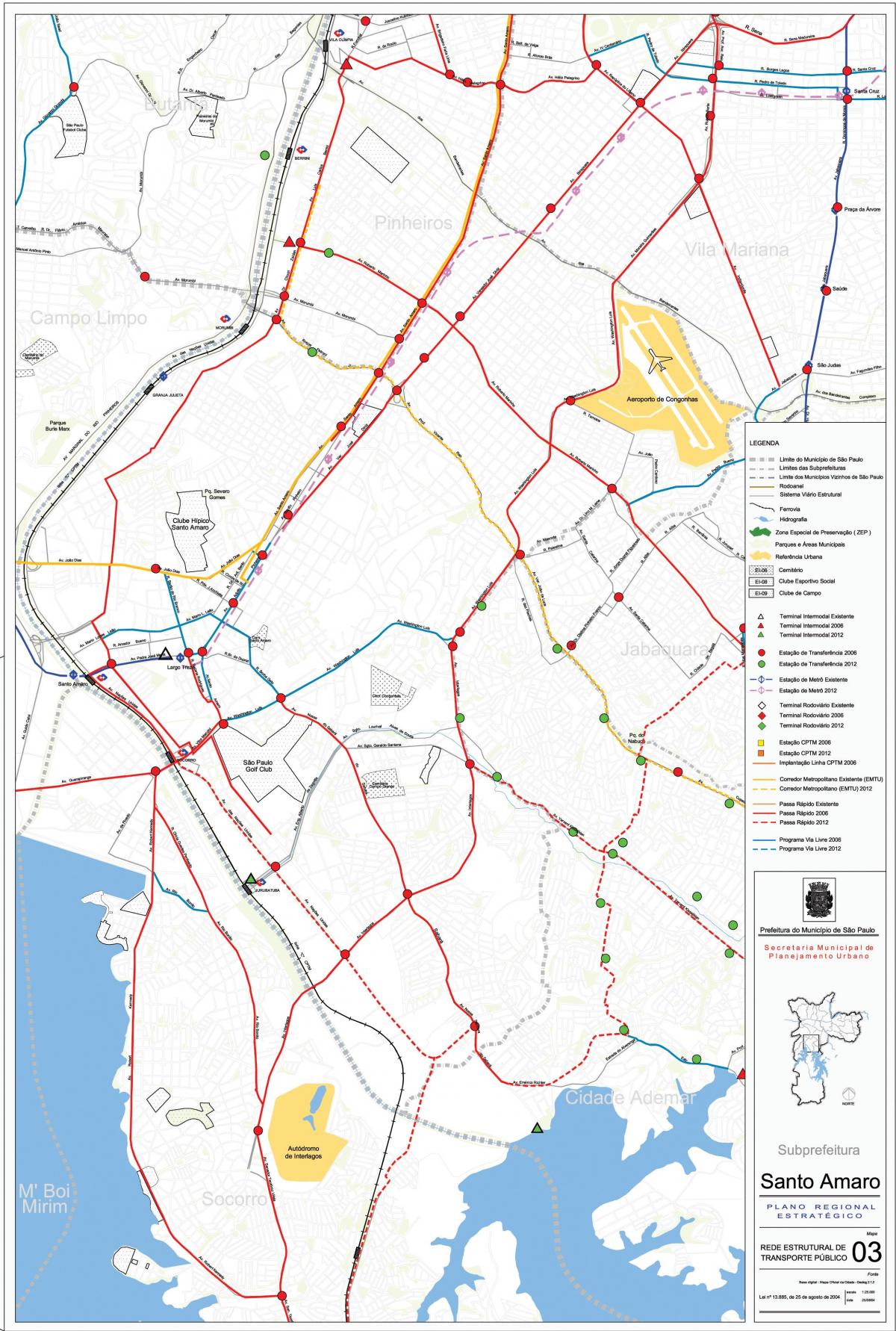 Kaart Santo Amaro São Paulo - Avalik transport