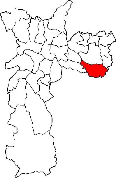 Kaart Sao Mateus alam-prefektuuri São Paulo