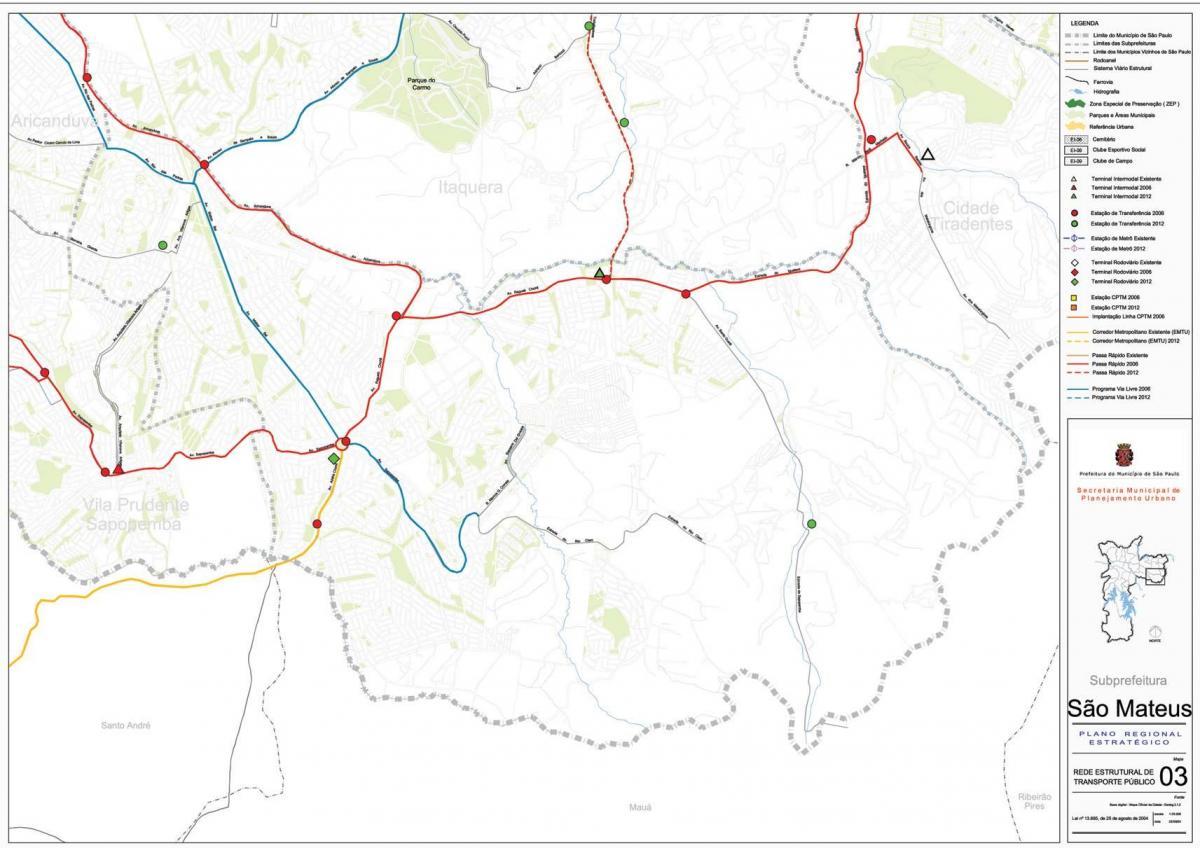 Kaart Sao Mateus São Paulo - Avalik transport
