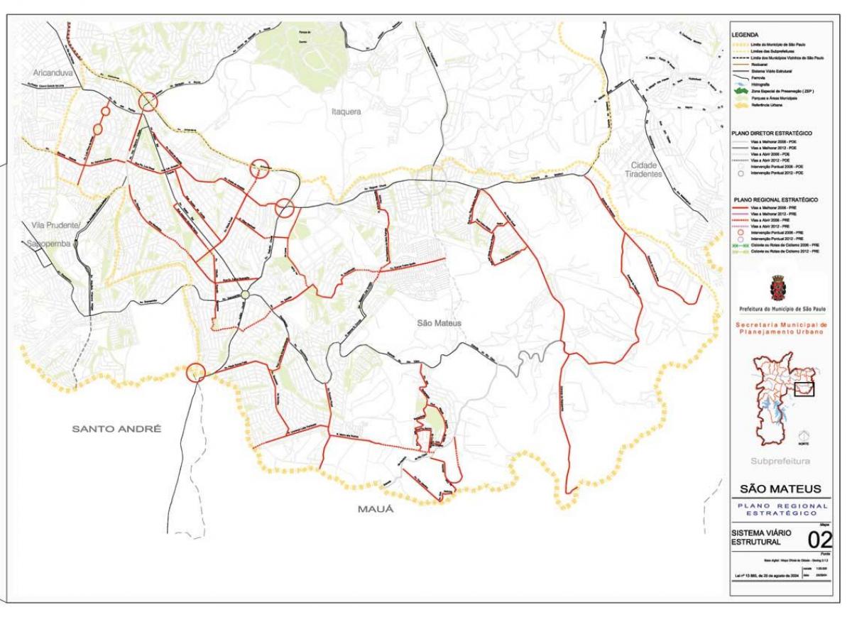 Kaart Sao Mateus São Paulo - Teede