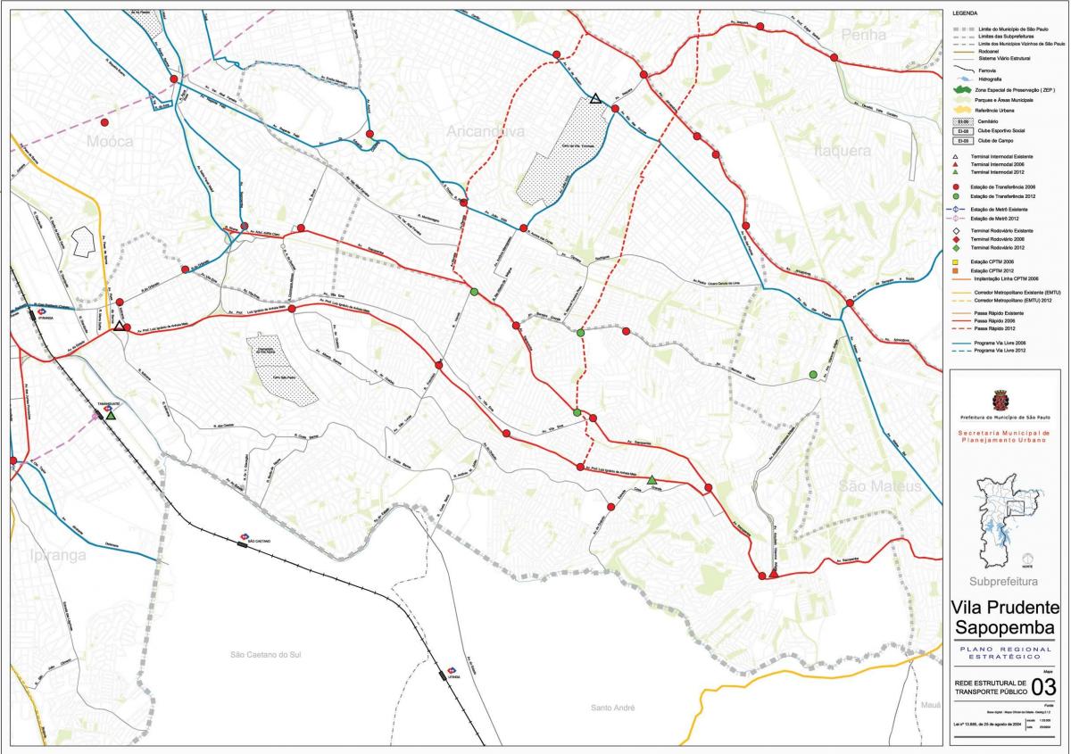 Kaart Sapopembra São Paulo - Avalik transport