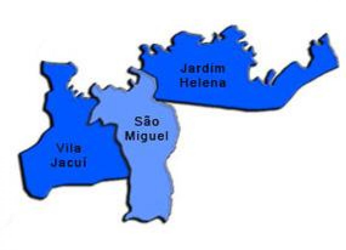 Kaart São Miguel Paulista alam-prefektuur