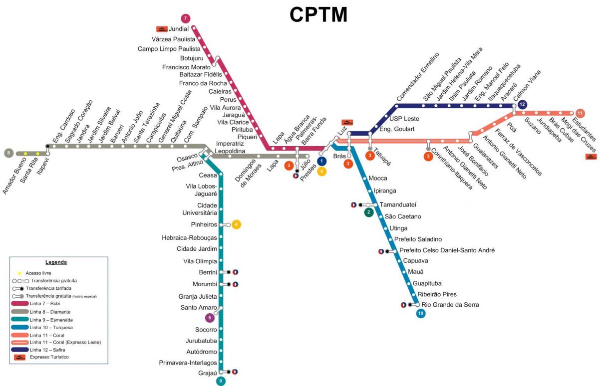 Kaart São Paulo CPTM