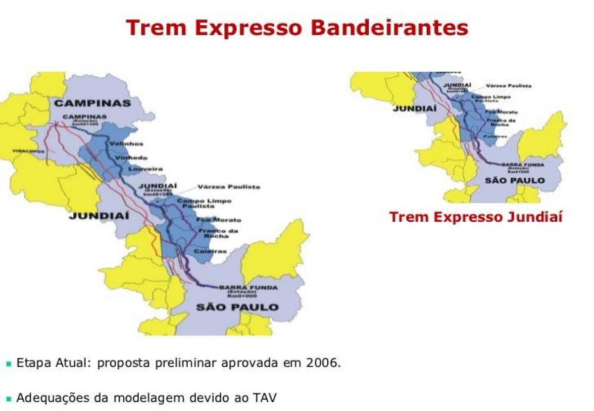 Kaart São Paulo Expresso Bandeirantes