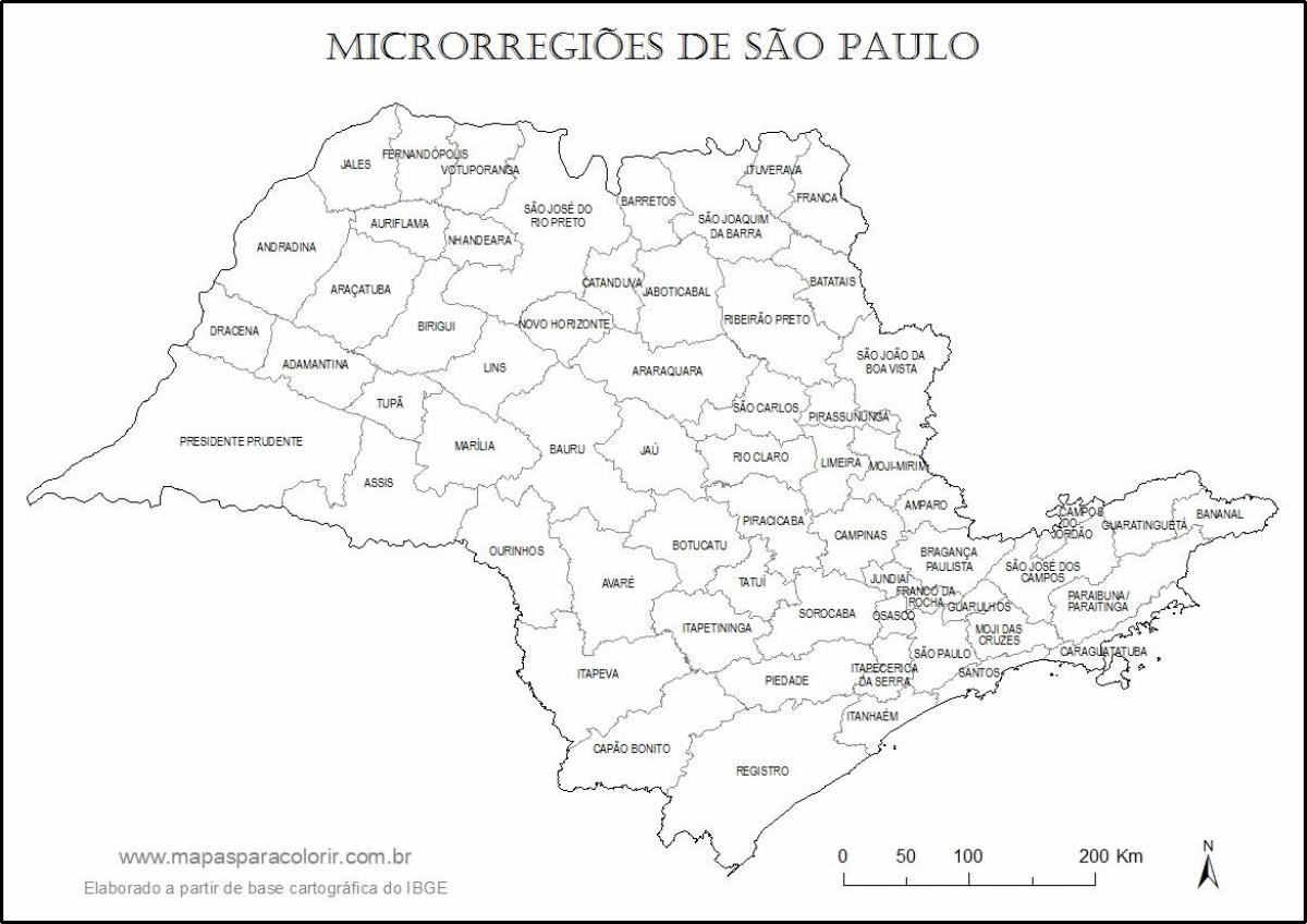 Kaart São Paulo neitsi - micro-piirkonnad,
