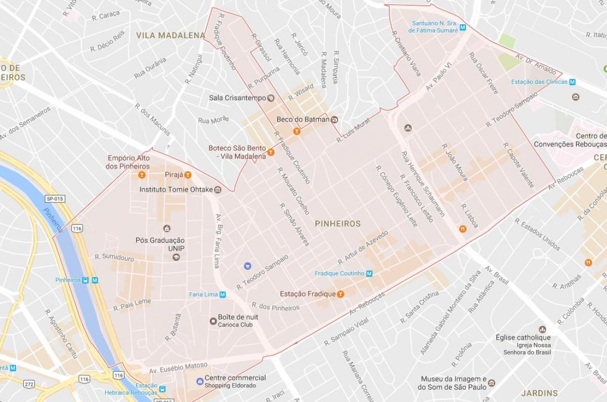 Kaart São Paulo Pinheiros
