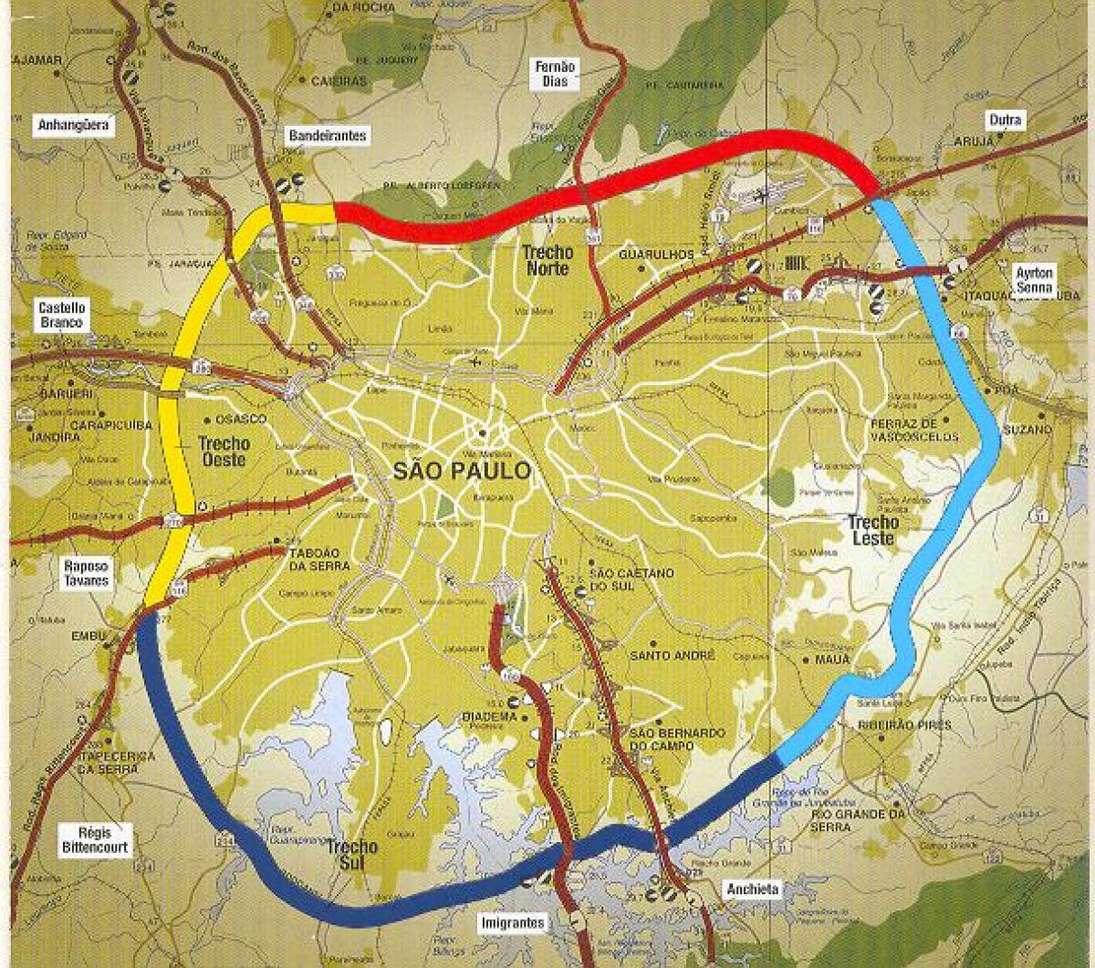 Kaart São Paulo ringtee