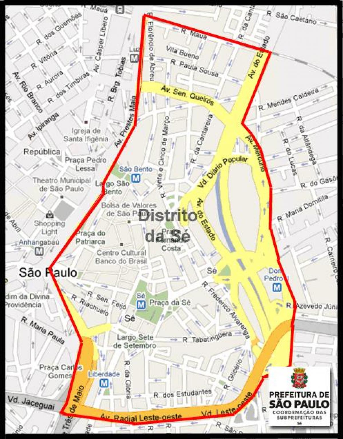 Kaart Sé São Paulo