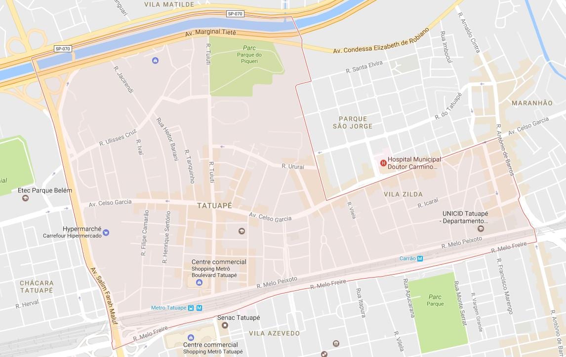 Kaart Tatuapé São Paulo