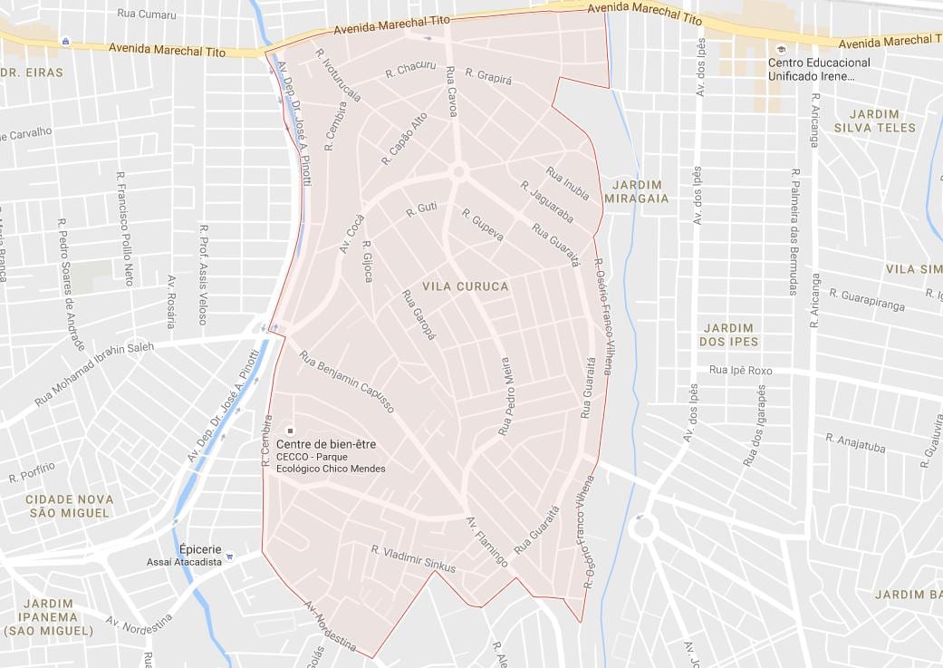 Kaart Vila Curuçá São Paulo