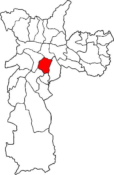 Kaart Vila Mariana alam-prefektuuri São Paulo