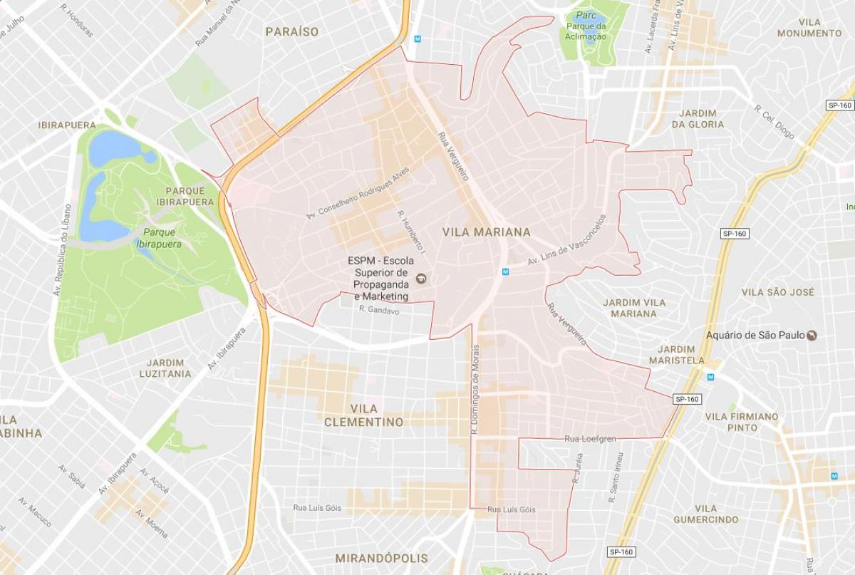 Kaart Vila Mariana São Paulo