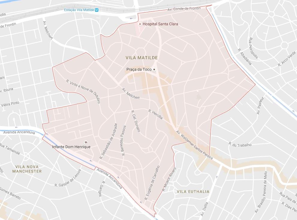 Kaart Vila Matilde São Paulo