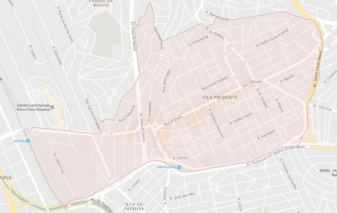 Kaart Vila Prudente São Paulo