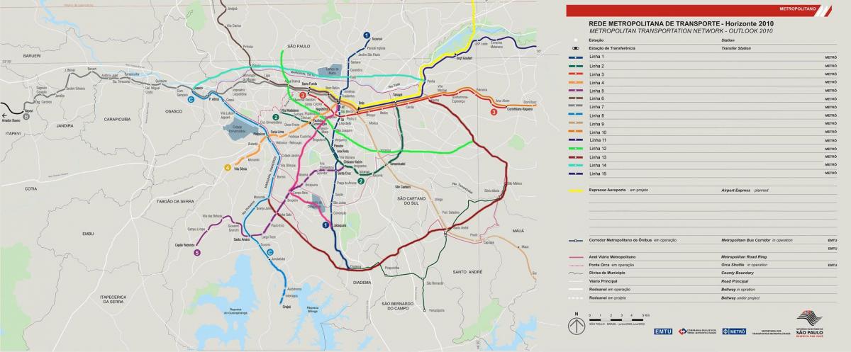 Kaart võrgustik, transpordi-São Paulo