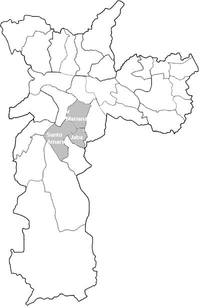 Kaart tsooni Centro-Sul São Paulo
