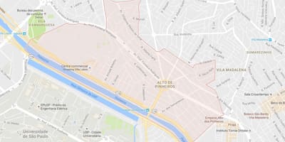 Kaart Alto de Pinheiros São Paulo