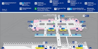 Kaart bus terminal Tietê - ülemine korrus