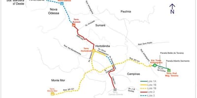 Kaart corredor metropolitano Biléo Soares