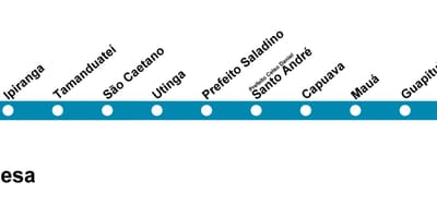 Kaart CPTM São Paulo - Rida 10 - Türkiis