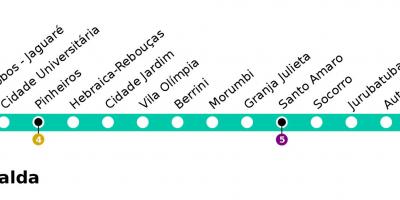 Kaart CPTM São Paulo - Line 9 - Esmeralde