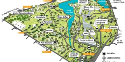 Kaart Ibirapuera Park São Paulo
