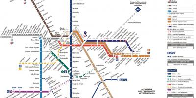 Kaart metropolitan transpordi-São Paulo