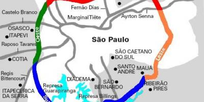 Kaart Mário Covas maanteel - SP 21