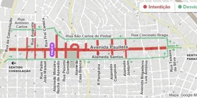 Kaart Paulista avenüü São Paulo