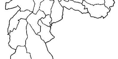 Kaart Perus alam-prefektuuri São Paulo