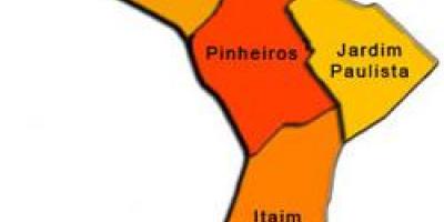 Kaart Pinheiros alam-prefektuur