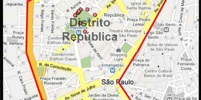 Kaart República São Paulo
