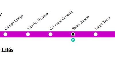 Kaart São Paulo metroo - Rida 5 - Lilla