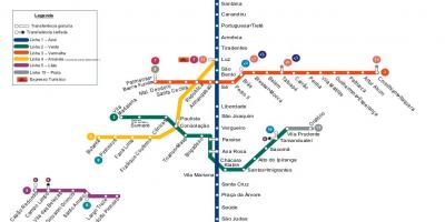 Kaart São Paulo metroo