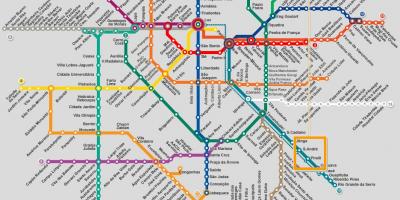 Kaart São Paulo metroo võrgu