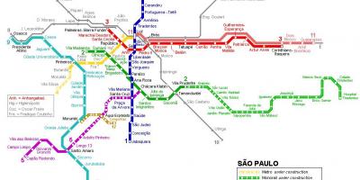 Kaart São Paulo monorelss