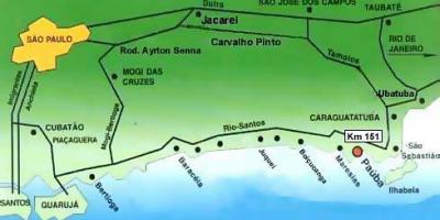 Kaart São Paulo rannad