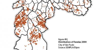 Kaart São Paulo slummid
