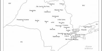 Kaart São Paulo virgin - peamised linnad