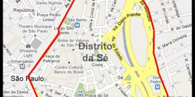 Kaart Sé São Paulo